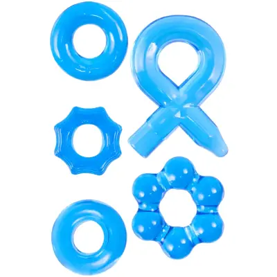 Hardcore Powerful Cock-Ring Set Blue