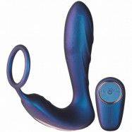 Hueman Black Hole Analvibrator med Penisring - Mörkblå