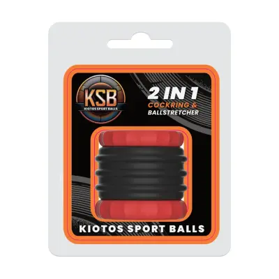 KSB 2in1 Silicone Cockring& Stretcher Black