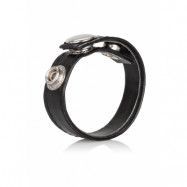 LEATHER 3 SNAP RING BLACK