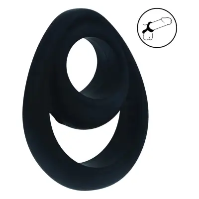 Levelz - Double Ergo Silicone Cockring - Black