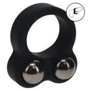 Levelz - Liquid Silicone Double Weighted Ball Cockring - Black
