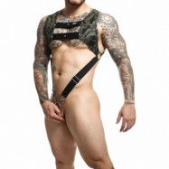 MaleBasics DNGEON Top Body Harness med Penisring - Grön