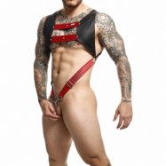 MaleBasics DNGEON Top Body Harness med Penisring - Röd