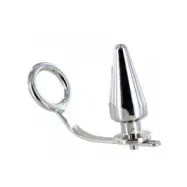 Metal Hard Steel Ring With Anal Plug 45 X 50Mm