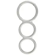 Metallic Silicone Triple Cock&Ball ring