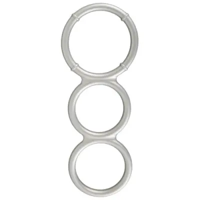 Metallic Silicone Triple Cock&Ball ring