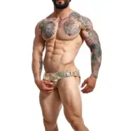 MOB Eroticwear DNGEON Cockring Jockstrap GOLD O/S