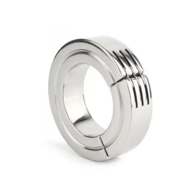 Mr. Steel Hinged Magnetic Cockring 40Mm Silver