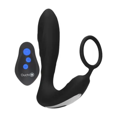 Ouch! Electro: E-Stim&Vibration Butt Plug with Ring
