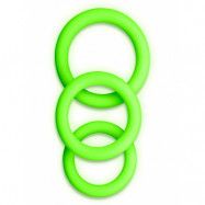 Ouch! Glow in the Dark: Silicone Cock Ring Set, 3-pack