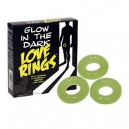 Pack of 3 Glow in the Dark Love Rings