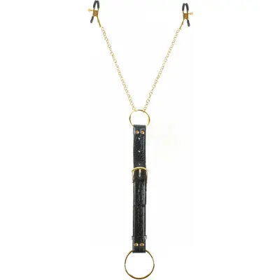 Pipedream Fetish Fantasy: Cockring & Clamps, gold