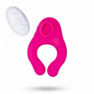 Remote Controlled Vibrating Licking Cock Ring Pink