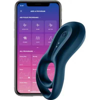 Satisfyer Connect: Epic Duo, Ring Vibrator, blå