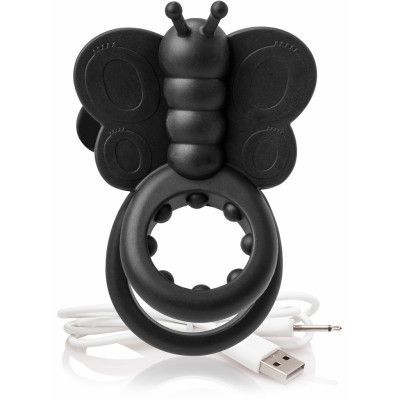 Screaming O: Charged, Monarch, Wearable Butterfly Vibe, svart