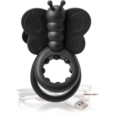 Screaming O: Charged, Monarch, Wearable Butterfly Vibe, svart