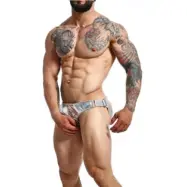 Mob Eroticwear Dngeon Cockring Jockstrap Silver
