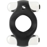 Shots Toys: Double Vibrating Endless Cockring, svart