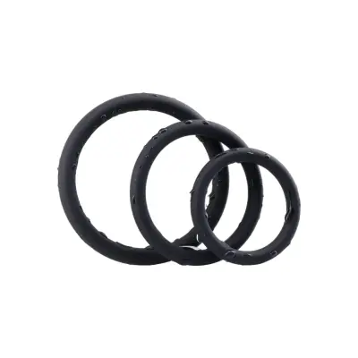 Silicone Ring Set Black 3-pack