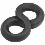 Sinful Infinity Stretchy Silicone Dubbel Penisring - Svart