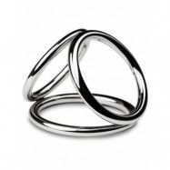 Sinner: Triad Champer Metal Cock and Ball Ring, medium