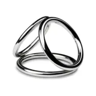 Sinner: Triad Champer Metal Cock and Ball Ring, medium