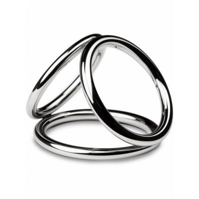 Sinner: Triad Champer Metal Cock and Ball Ring, medium