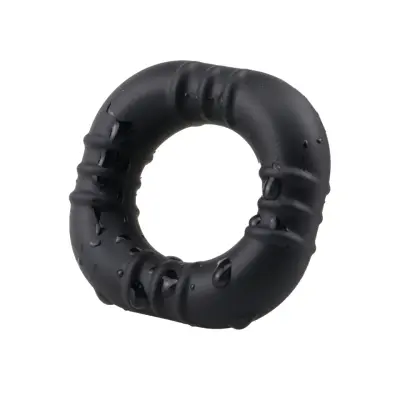 Square Fit Silicone Cock Ring Black