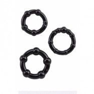 Stay Hard Cockrings Black 3-pack