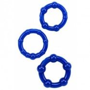 Stay Hard Cockrings Blue 3-pack