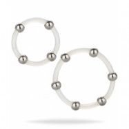 Steel Beaded Silicone Ring Set