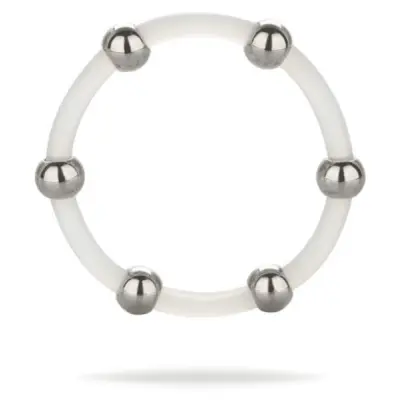 Steel Beaded Silicone Ring XL