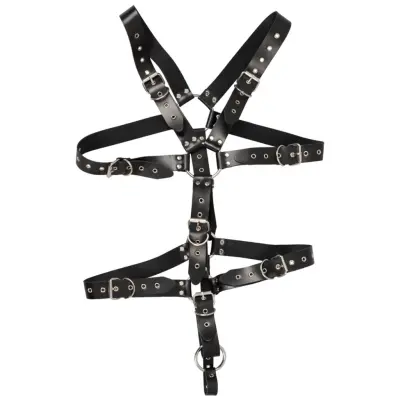 Zado Leather Harness For Men Black S-L
