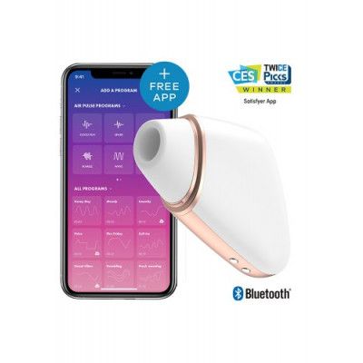 Satisfyer Love Triangle White, Lufttrycksvibrator med App
