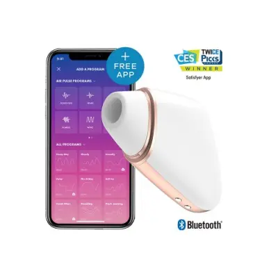 Satisfyer Love Triangle White, Lufttrycksvibrator med App