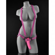 7' Strap-On Suspender Harness Set Pink