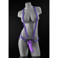 7' Strap-On Suspender Harness Set Purple