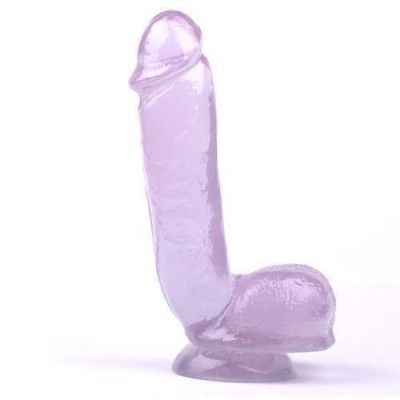 BAMSE DILDO LILA/ TRANSPERANT 22cm med sugpropp
