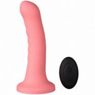 baseks Please Vibrerande Strap-On Dildo 17,2 cm - Coral