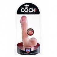 DUAL DENSITY COCK BALLS 7.5" FLESH -DILDO