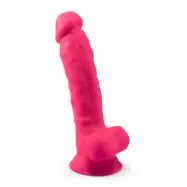 Dual Density Rosa Dildo med pung 18 cm
