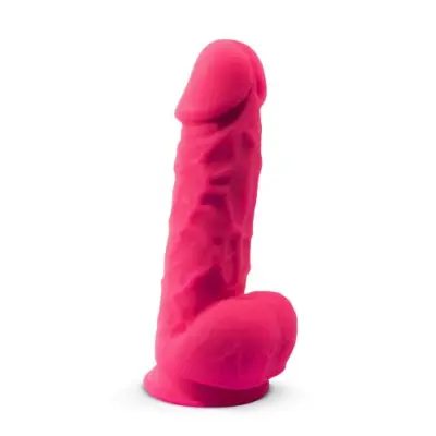 Dual Density Rosa Dildo med pung 22 cm