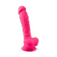 Dual Density Rosa Dildo med pung 23 cm