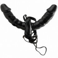 Fetish Fantasy Double Delight Strap-On med Vibrator - Svart