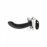 FETISH FANTASY ELITE VIBRATING 10" HOLLOW STRAP-ON BLACK