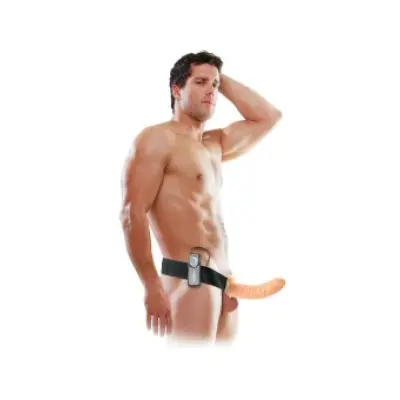Fetish Fantasy Series 19 Cm Vibrating Hollow Strap-On Brown