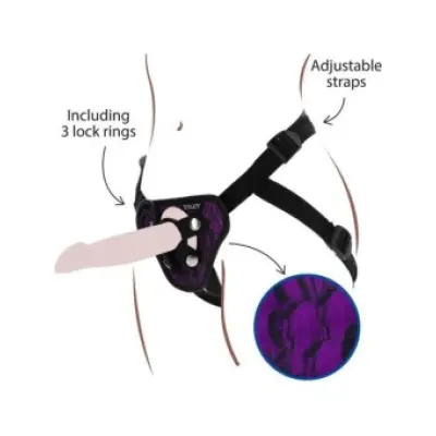 GET REAL - STRAP-ON LACE HARNESS PURPLE