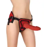Ouch!: Deluxe Silicone Strap On, 25.5 cm, röd