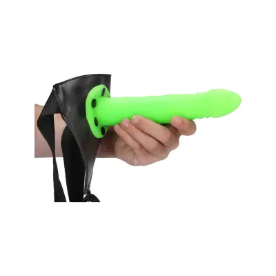 Ouch! Glow in the Dark: Twisted Hollow Strap-On, 20 cm